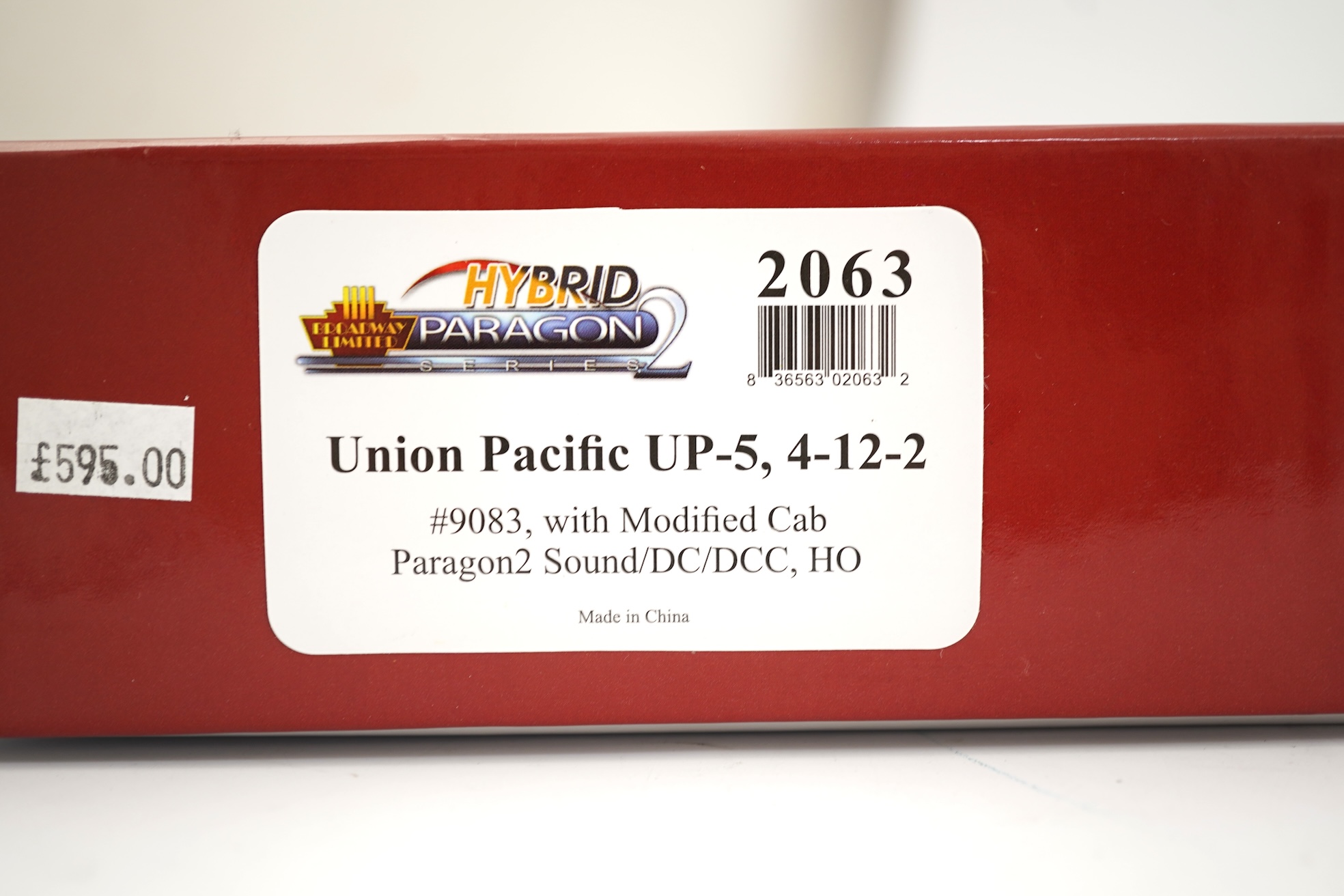 A boxed HO gauge Broadway Limited Paragon 2 Series (2063) model of Union Pacific UP-5, 5044, 4-12-2 locomotive with bogie tender, powered for two rail operation.